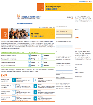 Myers-Briggs MBTI Step 1 Reports Form M