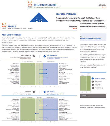 MBTI Myers-Briggs Step II Reports Form Q