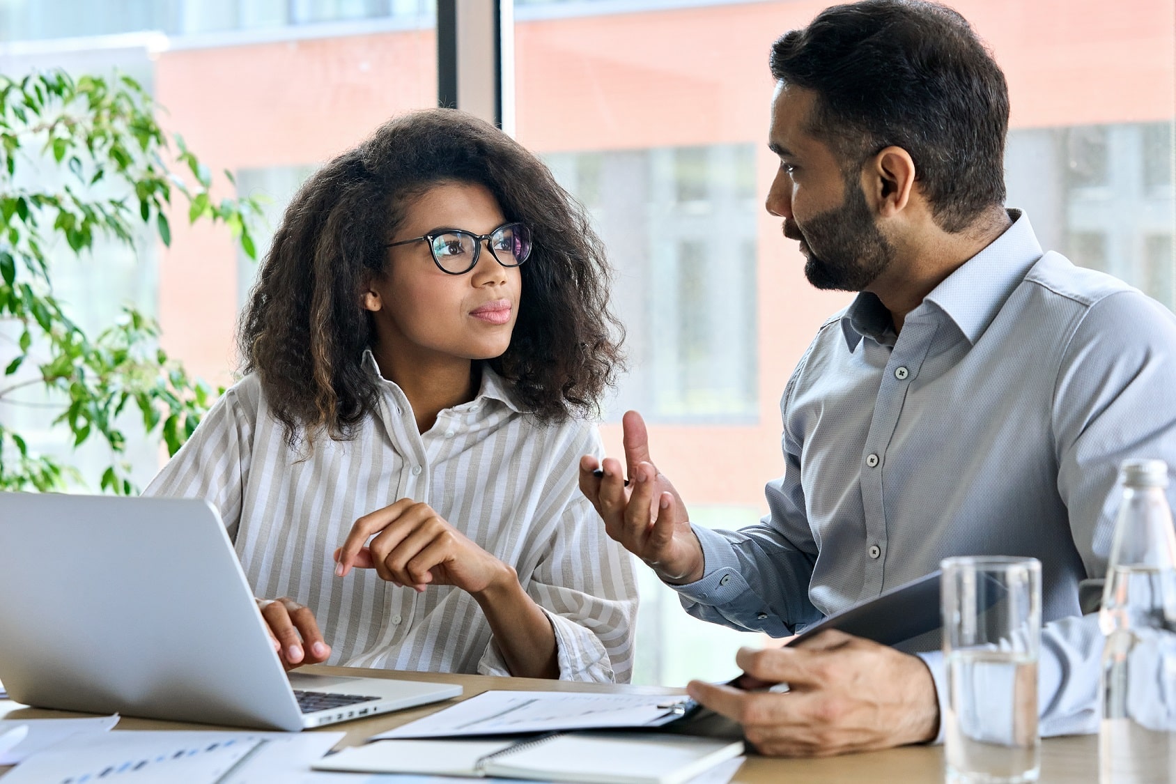 Businessman coaching client