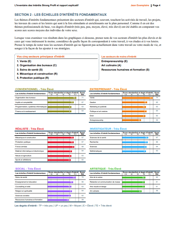 Strong Profil et rapport explicatif