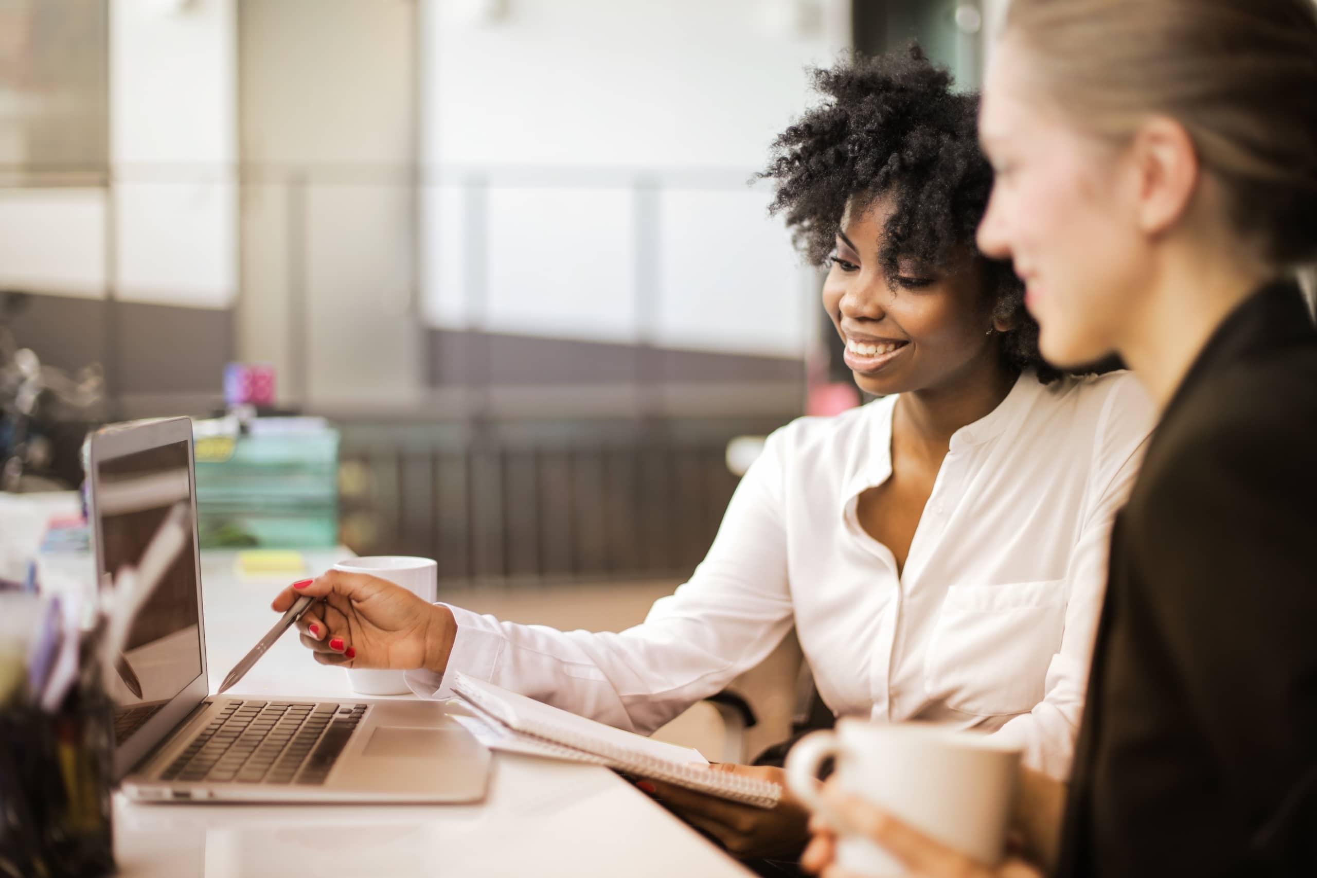 Female employees working together