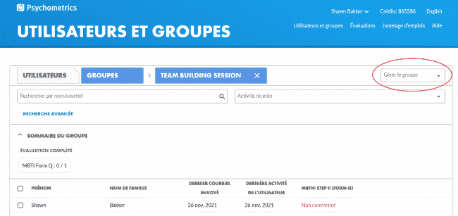 Gérer -groupe