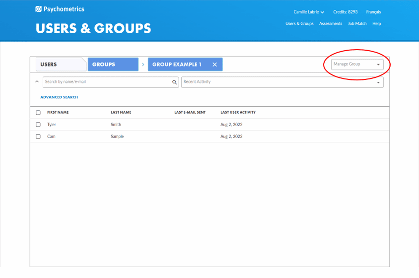 Manage Group
