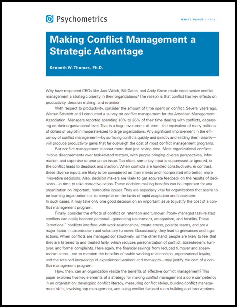 Conflict Management Whitepaper
