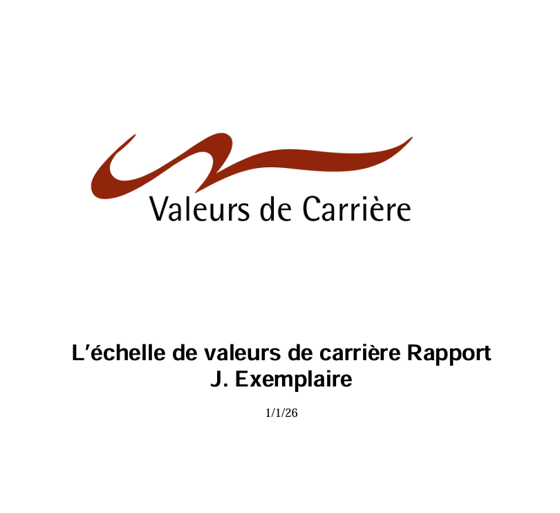 L’échelle de valeurs de carrière