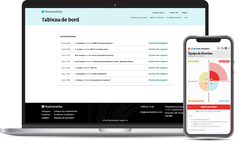 plateforme en linge psychometrics