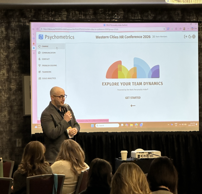 Thomas Slifka presenting team dynamics leadership development at canadian western cities hr conference