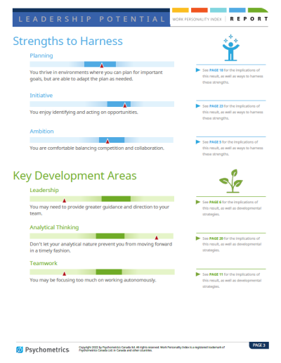 Leadership Potential Assessment Strengths and Derailers