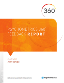 Psychometrics 360 Feedback Report